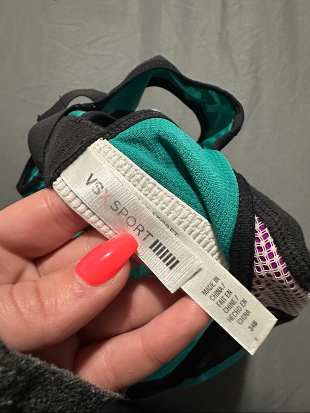 VSX Purple & Teal Racerback Sports Bra - Picture 3 of 3